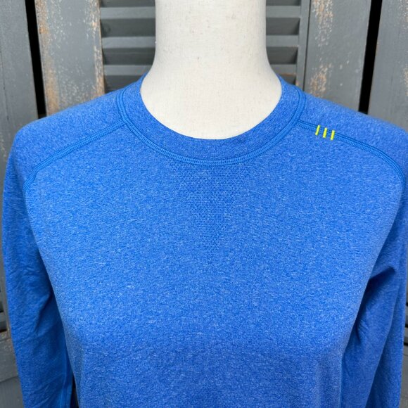 Lululemon Men's Long Sleeve Swiftly Tech Mesh Panel Top Blue Heather Sz S - Picture 2 of 16